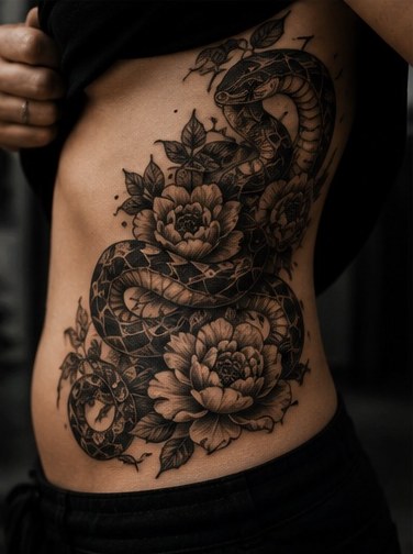 Black and grey tattoo portfolio image