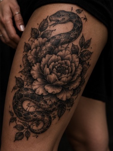 Black and grey tattoo portfolio image