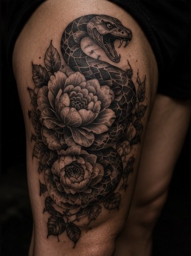 Black and grey tattoo portfolio image
