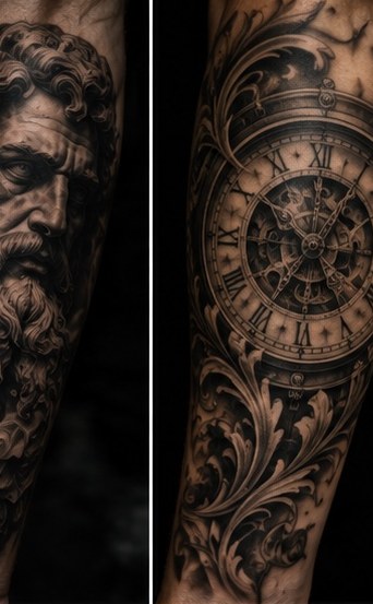 Black and grey tattoo portfolio image