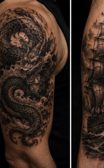 Black and grey tattoo portfolio image
