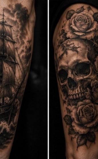 Black and grey tattoo portfolio image